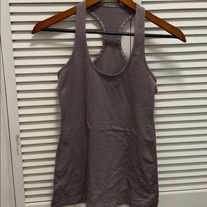 Lululemon cool racerback tank in gray microstripes